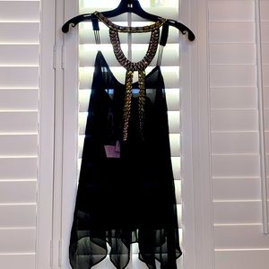Beautiful black see-through chiffon top
